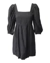 Ba&sh Ba & Sh Puffed Sleeve Mini Dress In Black Viscose In Black