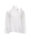 Ba&sh Ba & Sh Pussy Bow Blouse In White Viscose In White