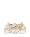 BA&SH BA & SH RUCHED METALLIC LEATHER CLUTCH