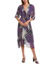 Ba&sh Silk-blend Midi Dress In Purple