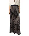 Ba&sh Sow Geometric Print Plisse Maxi Skirt In Black