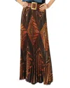 Ba&sh Ba & Sh Sow Geometric Pleated Maxi Skirt In Ochre
