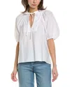 Ba&sh Split Neck Blouse In White