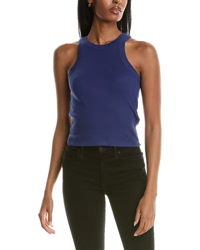 Ba&sh Cynda Fine-ribbed Cotton Tank Top In Blue