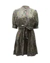 Ba&sh Ba & Sh Tie Front Gathered Mini Dress In Floral Print Cotton In Multi
