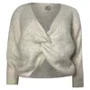 Ba&sh Ba & Sh V-neck Knot Sweater In White Angora
