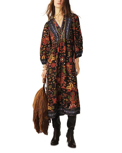 Ba&sh Ba & Sh Valley Printed Embroidered Midi Dress In Multi