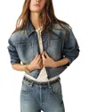 Ba&sh Ba & Sh Vinciane Cropped Zip Denim Jacket In Light Used Blue