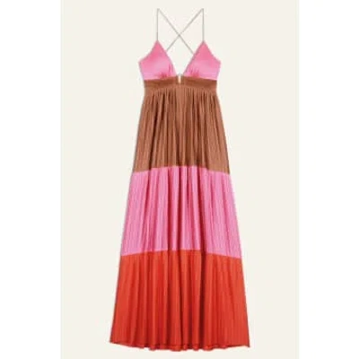 Ba&sh Westa Pleated Dress In Brown