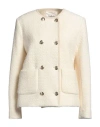 Ba&sh Ba & Sh Woman Jacket Cream Size 3 Wool, Polyamide, Polyester, Silk, Acrylic In White