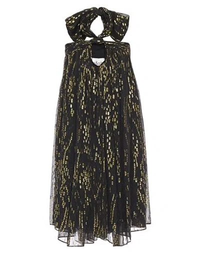Ba&sh Ba & Sh Woman Midi Dress Black Size 3 Silk, Metallic Fiber