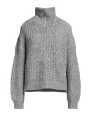 Ba&sh Ba & Sh Woman Turtleneck Light Grey Size 2 Alpaca Wool, Polyamide In Grey