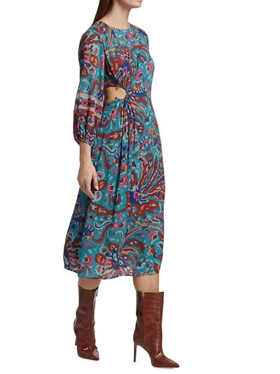 Ba&sh Women's Monica Cut Out Midi Dress Blue In Multi