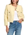 Ba&sh Meredith Cropped Boxy Jacket In Yellow