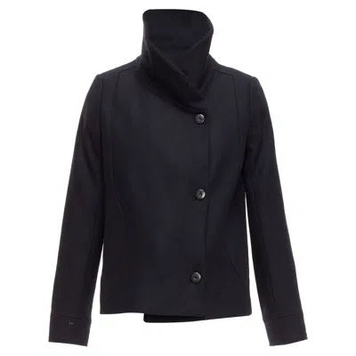 Ba&sh Ba & Sh Wool Blend Shawl Neck Side Wrap Front Short Coat In Black