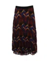 Ba&sh Ba & Sh Zigzag Print Pleated Midi Skirt In Multicolor Polyester In Red