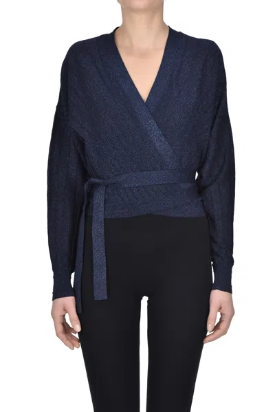 Ba&sh Braty Cardigan In Navy Blue
