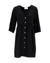 Ba&sh Buttoned Dress In Black Polyester In Black