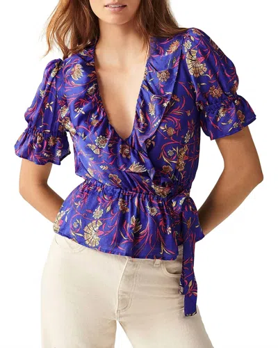 Ba&sh Chella Wrap Top In Blue