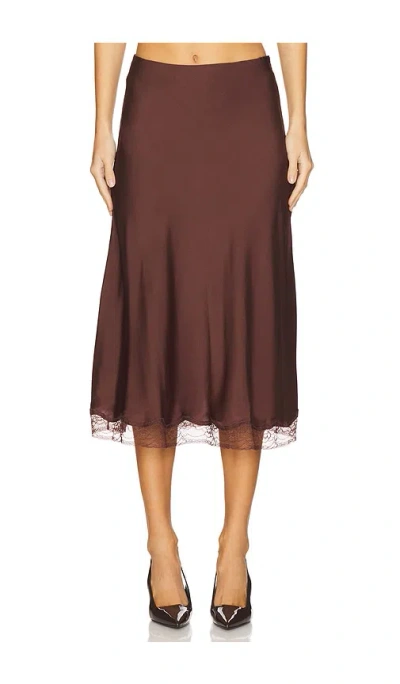 Ba&sh Cilia Midi Skirt In Chocolate