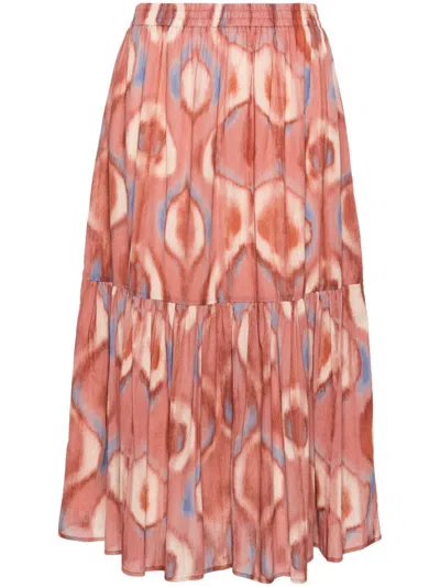 Ba&sh Clarie Midi Skirt In Brown
