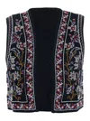Ba&sh 'coco' Black Sleeveless Vest With All-over Embroidery