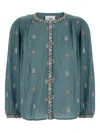 Ba&sh Daphne Embroidered Button-up Blouse In Blue