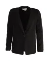 Ba&sh Doni Crepe Single-breasted Blazer In Black Polyester In Black