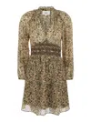 Ba&sh 'camelia' Multicolor Dress With V-neck And All-over Print In Multicolor