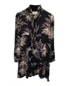 Ba&sh Eugenie Tie-neck Mini Dress In Black Viscose In Black