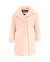 Ba&sh Faux Fur Coat In Blush Pink Polyester In Pink