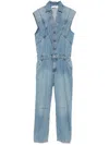 Ba&sh Figo Sleeveless Jumpsuit In Denim In Blue