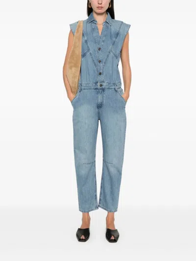 Ba&sh Figo Jumpsuit In Light Used Blue In Multi
