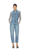 Ba&sh Figo Sleeveless Jumpsuit In Denim In Light Used Blue