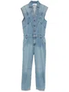 Ba&sh Figo Sleeveless Jumpsuit In Denim In Light Used Blue