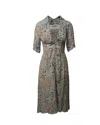 Ba&sh Floral Print Deep V-neck Midi Dress In Multicolor Viscose In Multi
