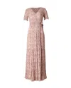 Ba&sh Floral Print Wrap Maxi Dress In Pink Viscose In Multi