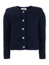 Ba&sh Gaspard Knitted Cardigan Marine In Blue