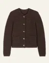 Ba&sh Gaspard Long Sleeve Knit Cardigan In Brown