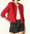 Ba&sh Gaspard Decorative Knit Cardigan In Red