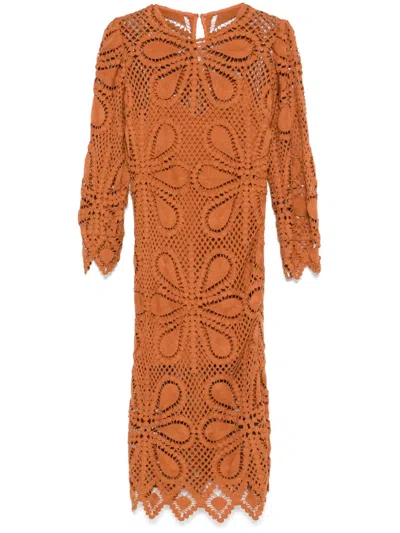 Ba&sh Grace Midi Dress In Brown