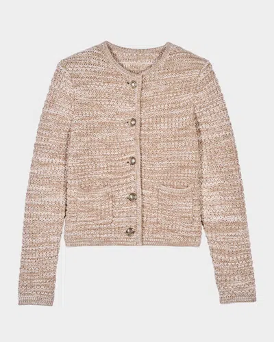 Ba&sh Guspa Cropped Cardigan In Sand