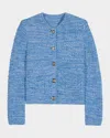 Ba&sh Guspa Mélange-knit Cardigan In Blue