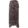 Ba&sh Heather Noir Floral Skirt In Black Viscose In Black