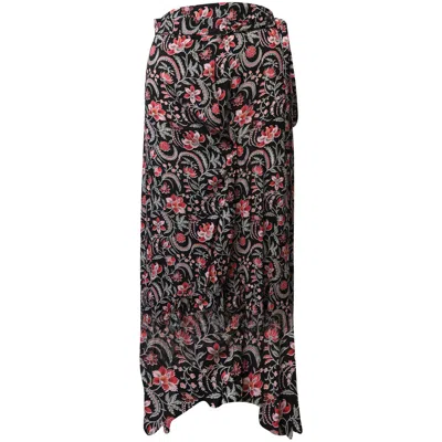 Ba&sh Heather Noir Floral Skirt In Black Viscose
