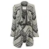Ba&sh Ilda Open Knit Belted Cardigan In Black And White Polyester In Black