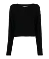 Ba&sh Jynx Ribbed Cropped Jumper In Black