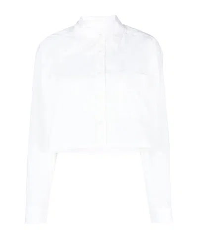 Ba&sh Long-sleeve Cropped Shirt In White