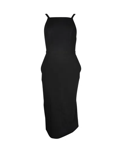 Ba&sh Low-back Sleeveless Midi Dress In Black Viscose