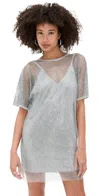Ba&sh Metalia Dress Argent In Silver